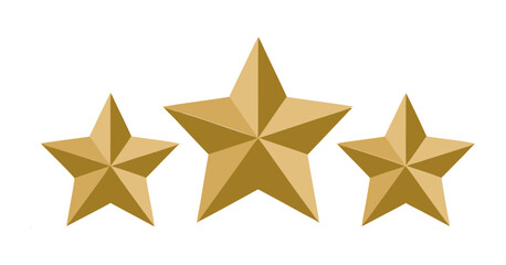 Obraz premium Three Golden Stars Awarding Excellence Symbol Achievement Vector Illustration