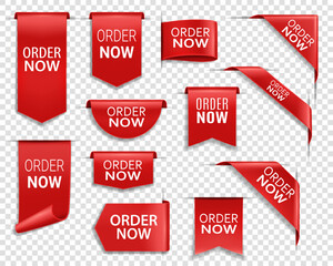 Set of red sale labels