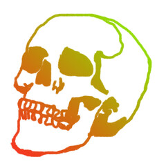 Hand drawn skull png doodle sticker, illustration, transparent background