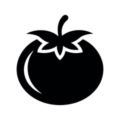 Tomato Slice Black Silhouette Vector Illustration