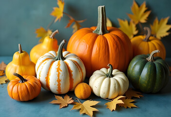 Pumpkins and gourds home decoration, Harvest festival	
