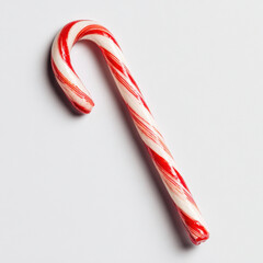 Fototapeta premium Red and white striped candy cane on white background
