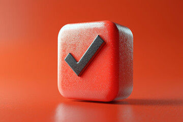 3D Floating Checklist Icon on Colored Background