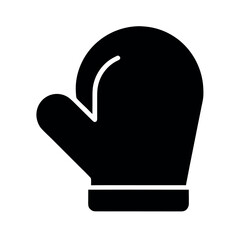 Oven Mitt Black Silhouette Vector Illustration