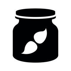 Peanut Butter Jar Black Silhouette Vector Design