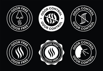 Odor Control Aroma Emission Clean Fresh Deodorize Sanitary Protection White Background Icons