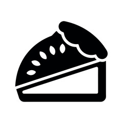 Pie Slice Black Silhouette Vector Illustration
