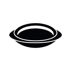 Plate Black Silhouette Vector Illustration