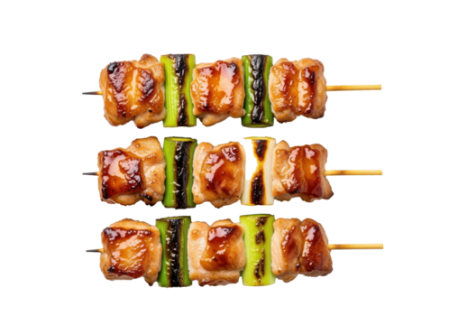 Yakitori menu asset for Japanese restaurant takeout and delivery listings or izakaya flyers about teriyaki chicken skewers for catering and event menus for seasonal specials and holiday sets