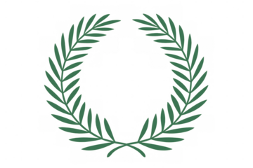 Laurel wreath illustration symbolizing victory, award, honor, success, and achievement with a transparent background