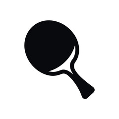 Table Tennis Bat Black Silhouette Vector Illustration