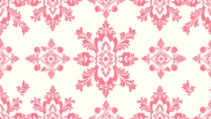 Vector damask seamless pattern background. Classical luxury old fashioned damask ornament, royal victorian seamless texture for wallpapers