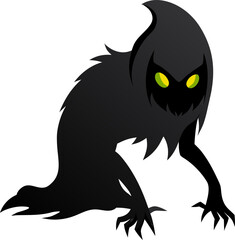  Crawling ghost from the dark black illustration  white background