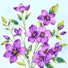 Obraz premium purple floral background watercolor illustration