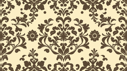 Damask seamless vector background.  For easy making seamless pattern just drag all group into swatches bar, and use it for filling any contours.
