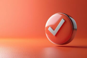 3D Floating Checklist Icon on Colored Background