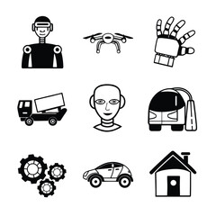 9 icon set on 4000x4000 px Template