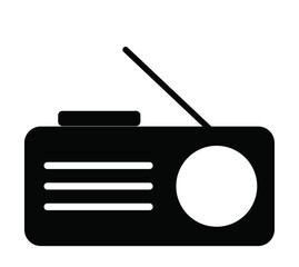 radio icon on square internet button