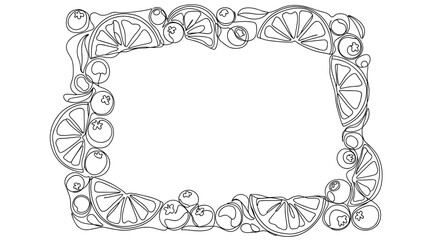 Cranberry and Orange Slice Frame Design, Fruit Border for Decorative Use