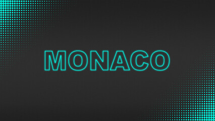 Cyan Neon Monaco Text Futuristic Digital Halftone Typography