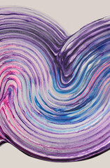 Abstract modeling clay, color pour acrylic line Wave strip painting wall. Canvas relief hand drawn grunge geometric texture background.