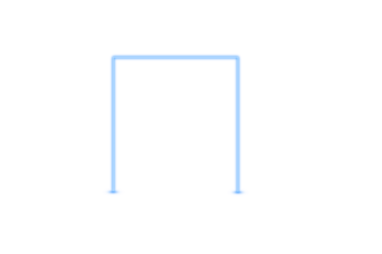 Neon Blue Door Outline Glowing Frame