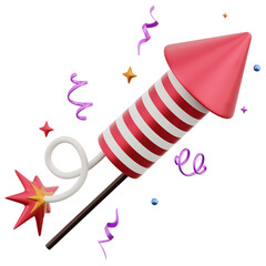 3D Firecracker Illustration for new year
