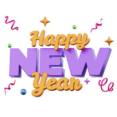 3D Happy New Year Illustration for new year
