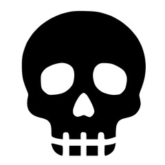 Halloween icon Black and white Skull transparent background, occult, halloween, horror, goth, metal, punk, emo