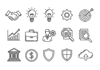 Business and Finance Icons A Collection of Professional Symbols for Success