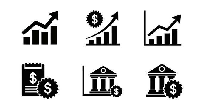 Financial Growth and Banking Icons for Business and Investment Concepts - Powered by Adobe