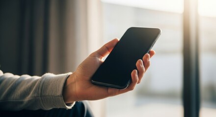 Hand Holding Mobile Phone Mockup Smartphone Communication Technology