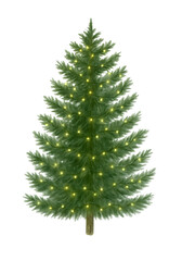 Fototapeta premium Watercolor Christmas Tree Clipart | Cozy Holiday Pine Tree Illustration in Soft Pastel Style