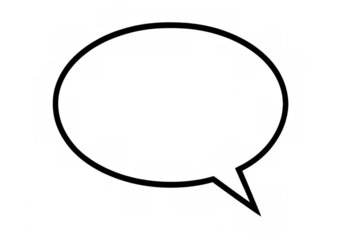 Outlining black speech bubble on transparent background illustrating communication, chat, and dialogue concepts