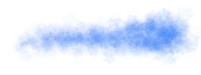 Realistic transparent blue smoke cloud with soft texture and transparent background for visual projects, posters and web content..