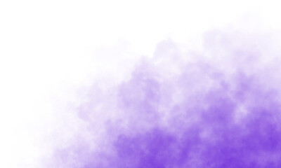 Fototapeta premium Realistic violet smoke cloud with soft texture and transparent background for visual projects, posters and web content