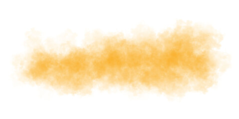 Realistic yellow smoke cloud with soft texture and transparent background for visual projects, posters and web content
