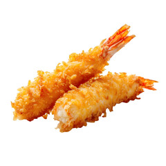 Delicious fried shrimp tempura isolated on black background crispy seafood appetizer asian cuisine food photography on transparent background