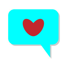 Conversation bubble with heart like