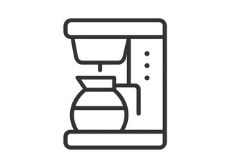 Fototapeta premium Coffee maker line art icon representing breakfast, caffeine, and daily routine on transparent background