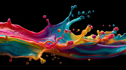 Stunning vibrant paint splash creating dynamic abstract art with colorful hues, perfect for modern design projects and creative backgrounds that need energy
