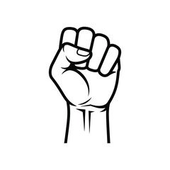 Outline of a raised fist symbol