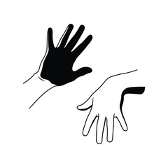 Black and white hands