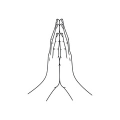 Praying hands gesture