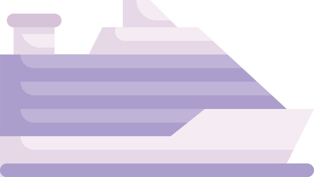 Minimalist Purple Cruise Ship Maritime Icon