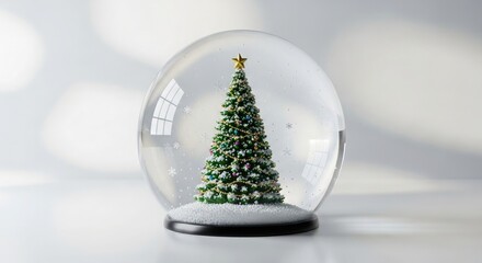Snow Globe Tree Winter Holiday Season Decoration Miniature Globe Gift Souvenir Decorative Item Glass Dome Snowflakes Scenic Winter Scene Holiday Season Ornament