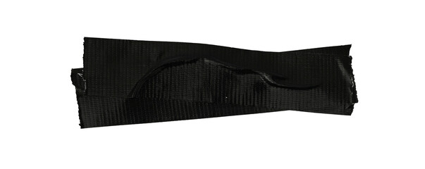 black paper adhesive tape strips on a transparent background.