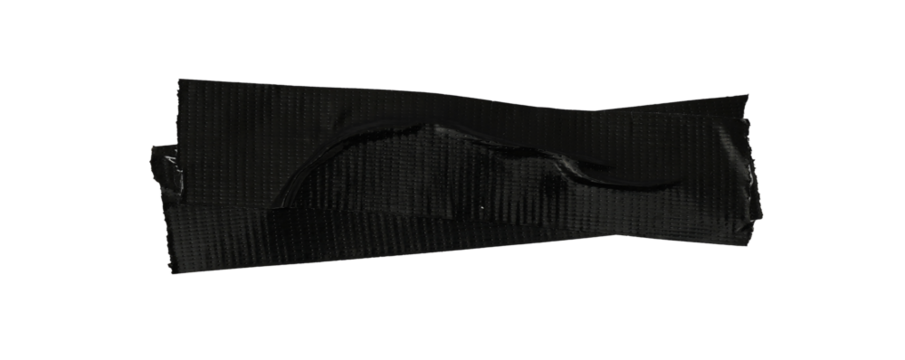 black paper adhesive tape strips on a transparent background.