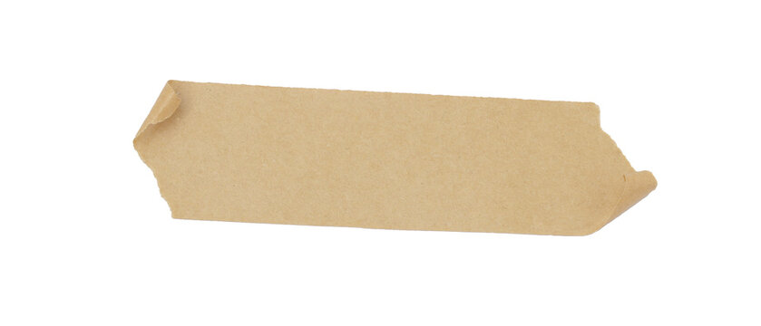brown masking tape isolated on a white background, Torn Masking Tape, adhesive paper tape isolated on a transparent background	