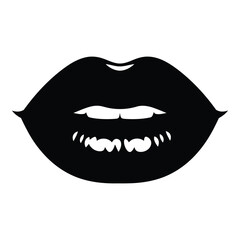 Black icon of lips